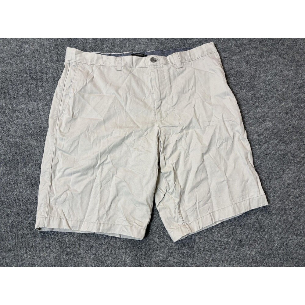 Banana Republic Chino Shorts Mens 35 Beige 9" Inseam Canvas Casual Summer